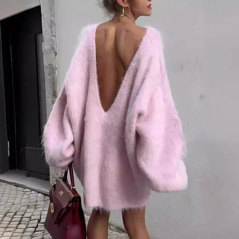 Esme| Fluffy Oversized Sweater Dress  SEABOURNE