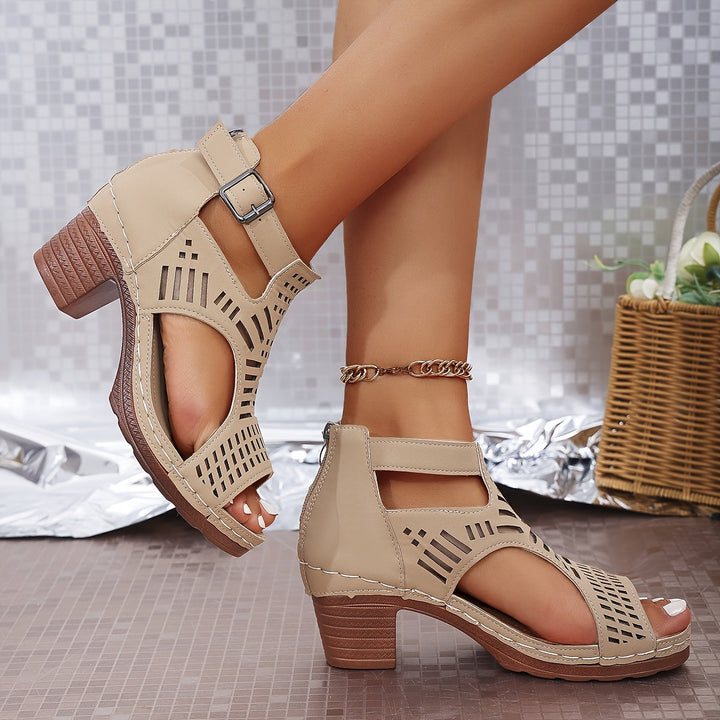Nova™ | Cutout Block Heel Sandals