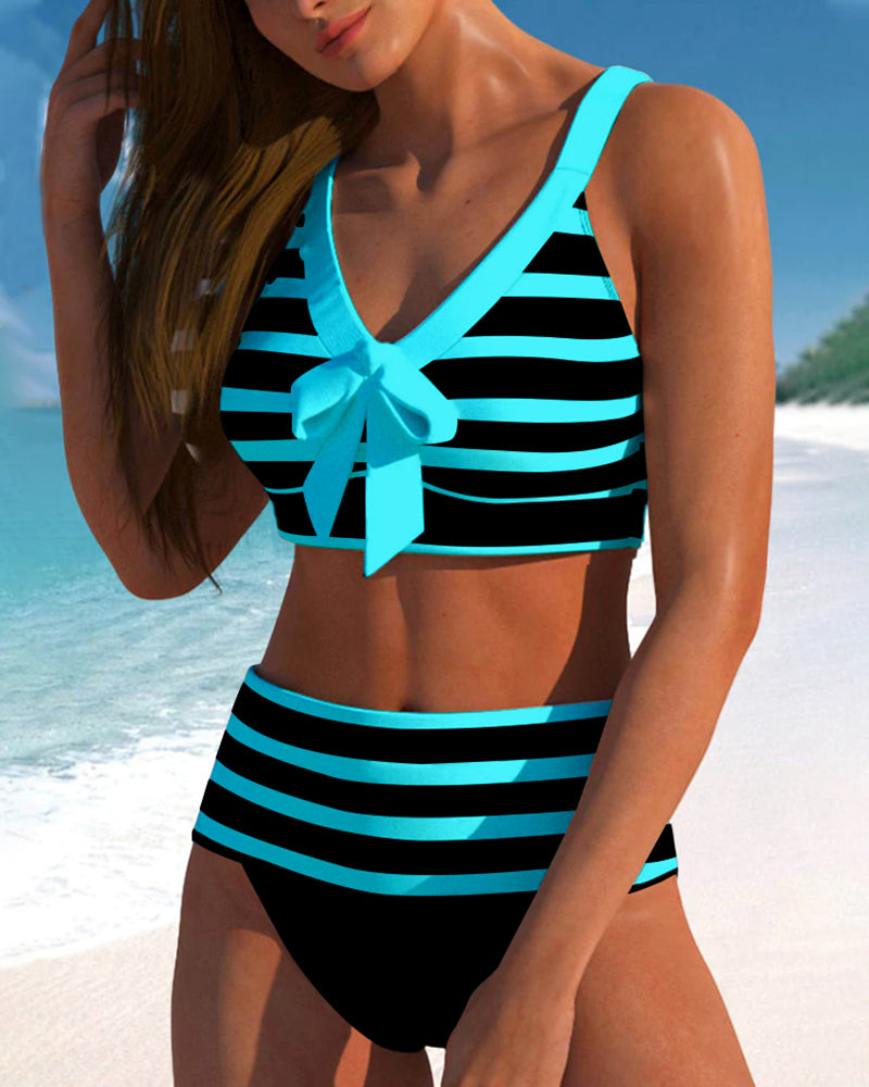 Regina™ | Striped High-Waisted Bikini