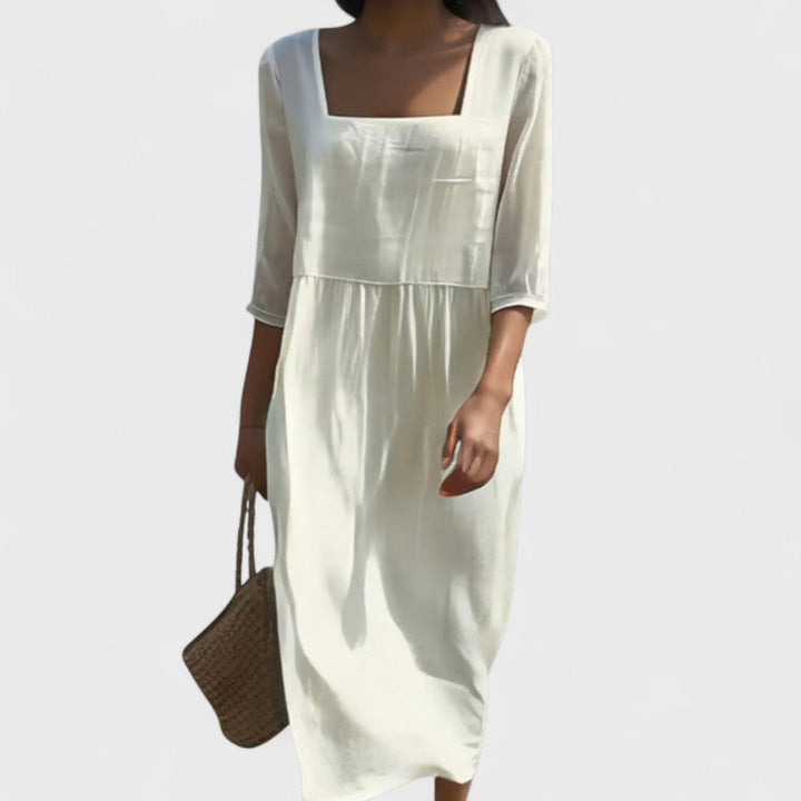 Feliane | Dress with Front Panel in Linen