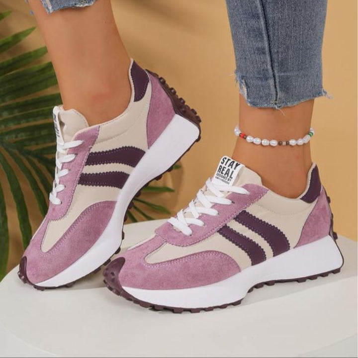 Riley | Women's Retro Platform Sneakers Lace-Up Casual Trainers