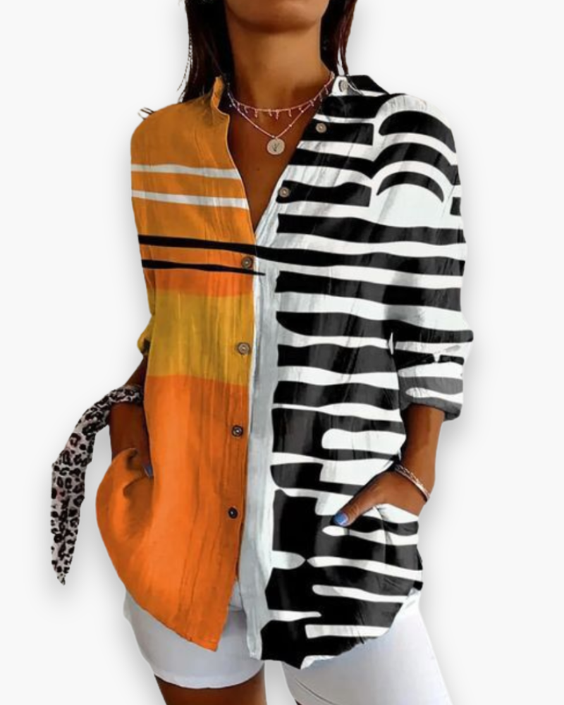 Nova | Women's Printed Long Sleeve Button Up Shirt
