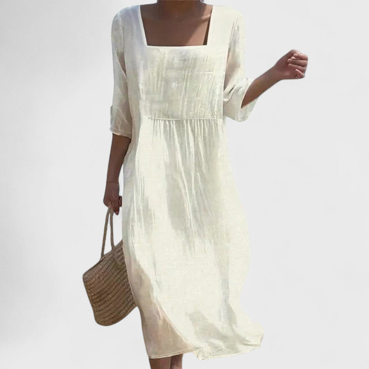 Feliane | Dress with Front Panel in Linen