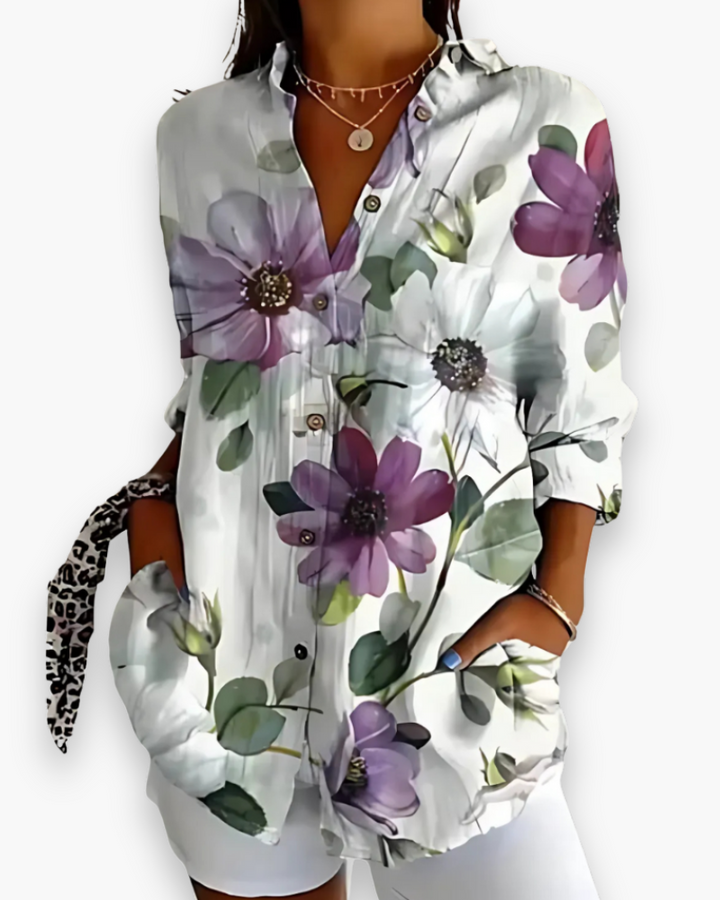 Nova | Women's Printed Long Sleeve Button Up Shirt