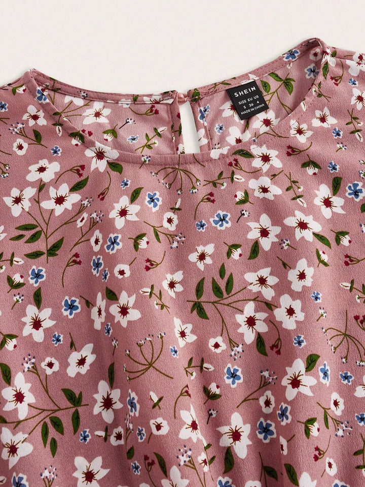 Blossom | Women's Floral Maxi Dress Long Sleeve Round Neck