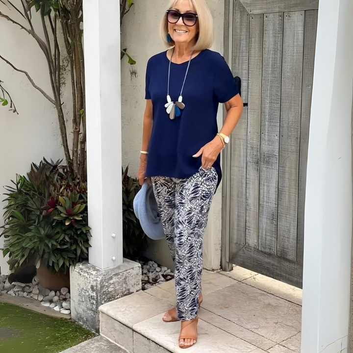 Afton™ | Cotton-Blend Two-Piece Set – Effortless Polish, All-Day Comfort