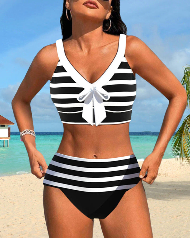 Regina™ | Striped High-Waisted Bikini
