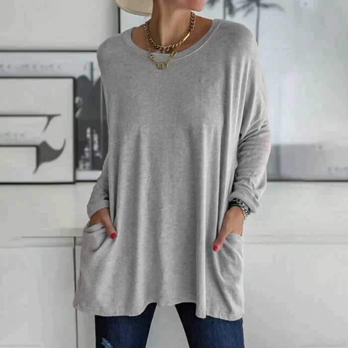 Daliah | Women's Oversized Long Sleeve Tunic Top with Pockets