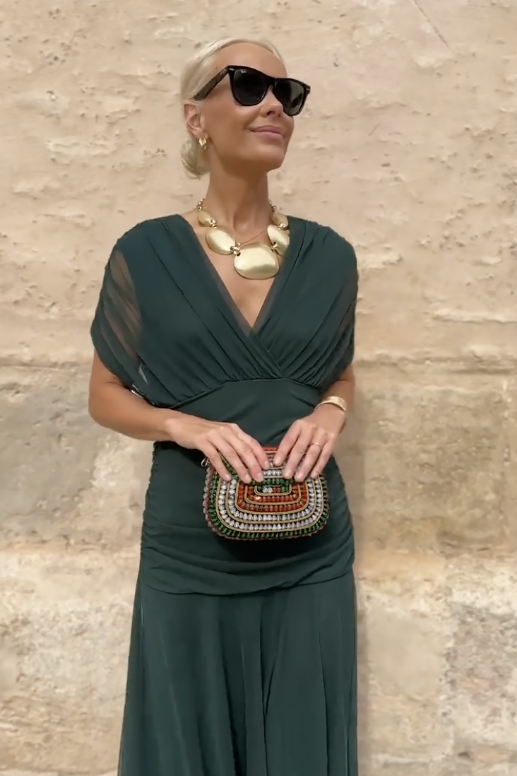 Bella™ | Elegant V-neck Fantasy Party Maxi Dress