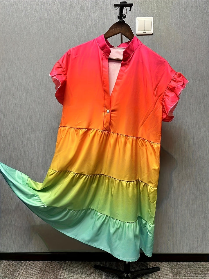 Oriana™ | Effortless Elegance Rainbow Color Dress