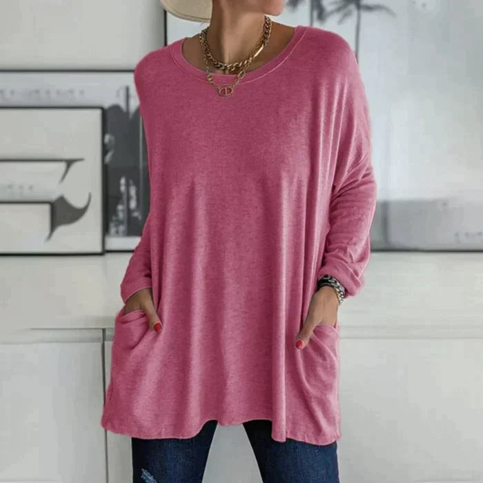 Daliah | Women's Oversized Long Sleeve Tunic Top with Pockets