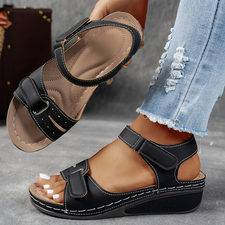 Georgina™ | Wedge Platform Sandals with Adjustable Strap