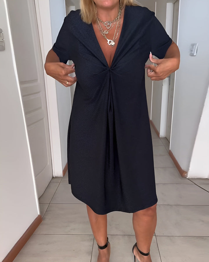 Laurence™ | Elegant Ruched Dress with V-Neck