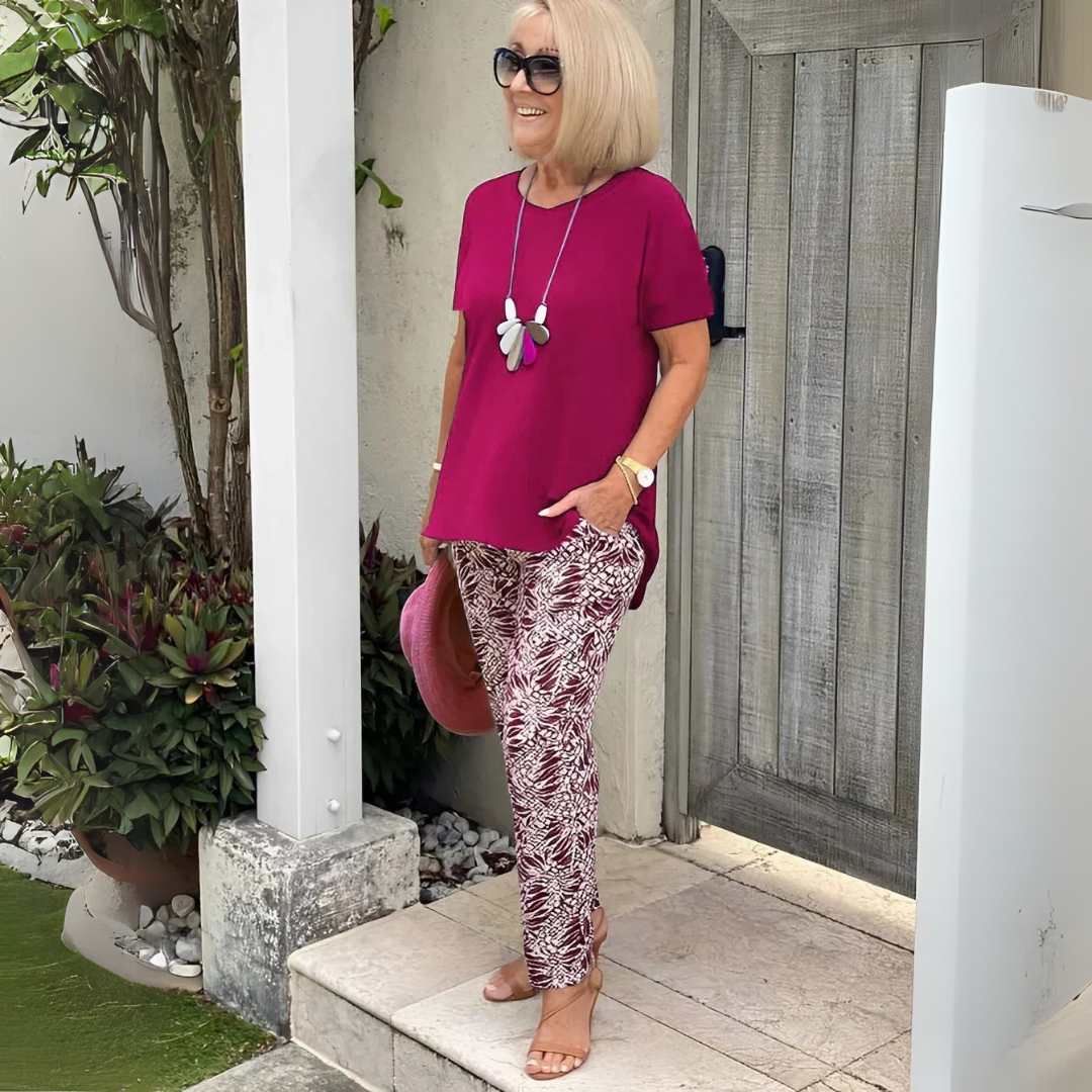 Afton™ | Cotton-Blend Two-Piece Set – Effortless Polish, All-Day Comfort