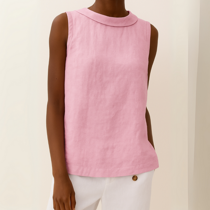 Maria™ | Sleeveless Roll Collar Top