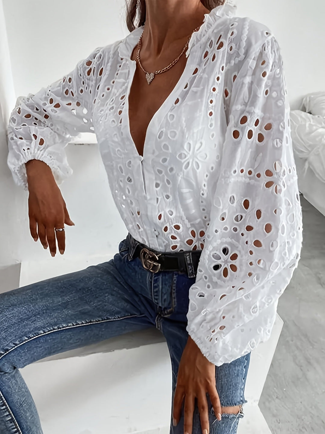 Elise™ | Embroidered Long-Sleeve Blouse