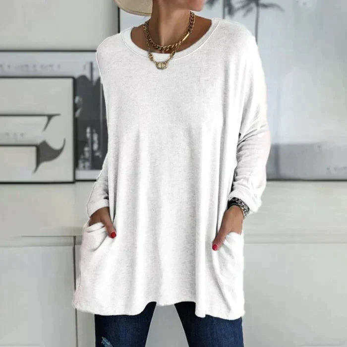 Daliah | Women's Oversized Long Sleeve Tunic Top with Pockets
