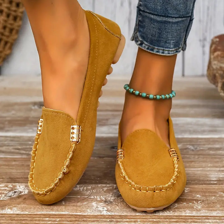 Ruby | Women's Flat Slip-On Loafers with Buckle Detail