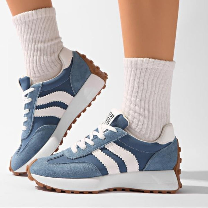 Riley | Women's Retro Platform Sneakers Lace-Up Casual Trainers