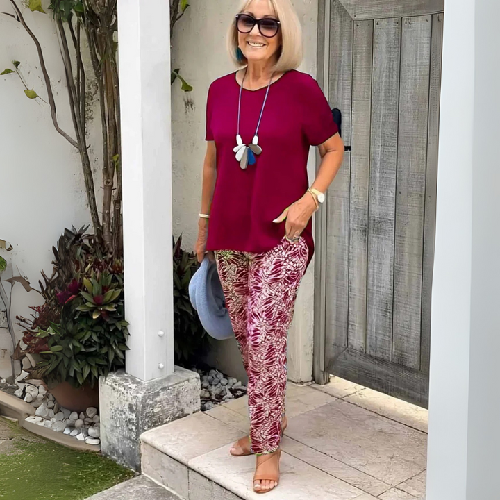 Afton™ | Cotton-Blend Two-Piece Set – Effortless Polish, All-Day Comfort