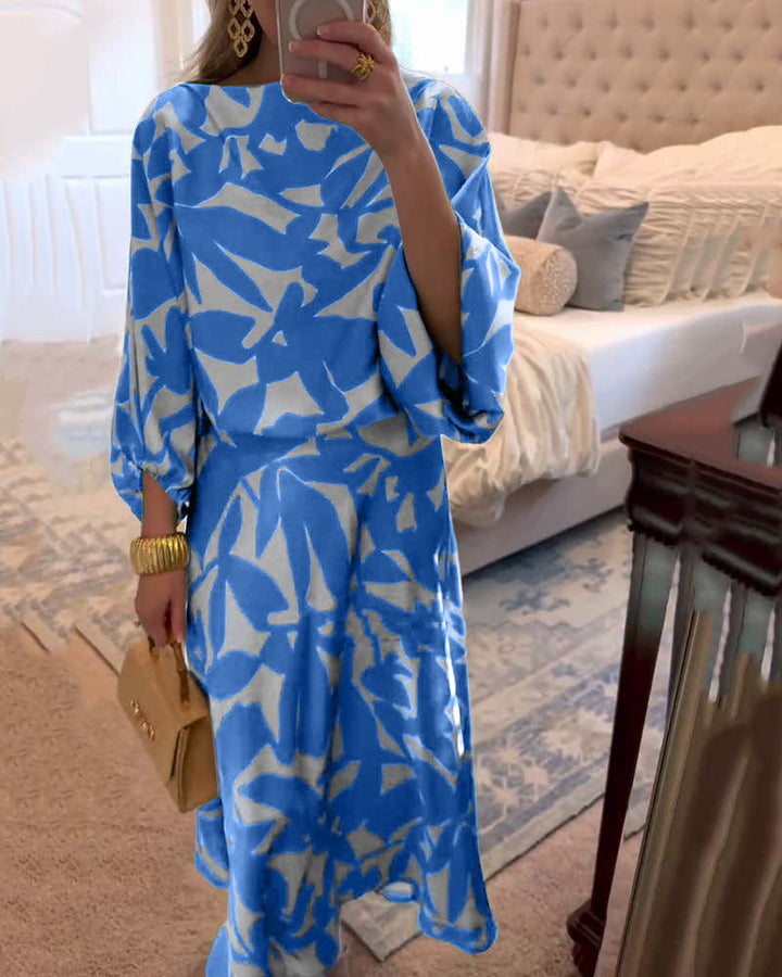 Ashley™ | Two-Piece Printed Set with Lantern Sleeves