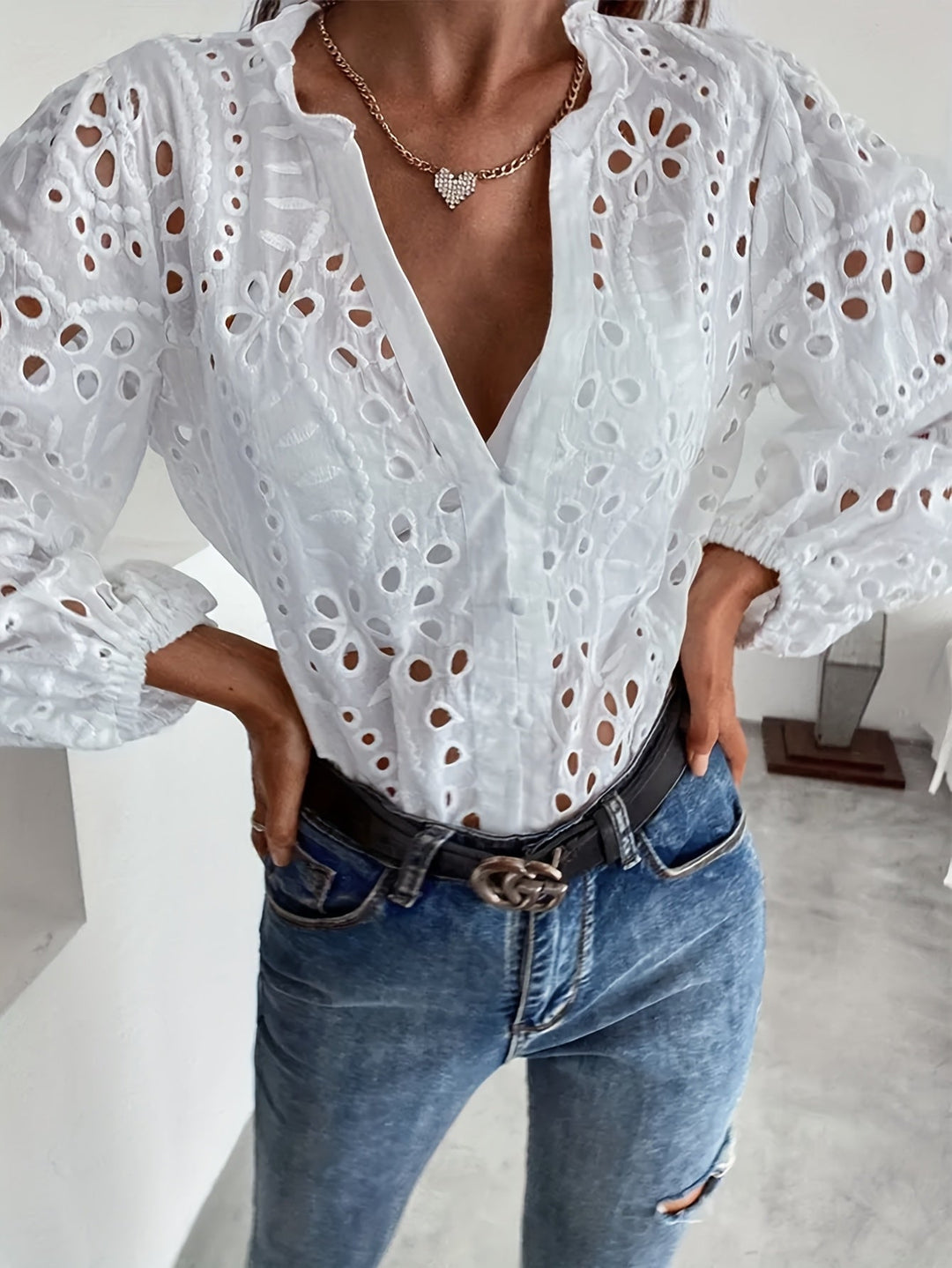 Elise™ | Embroidered Long-Sleeve Blouse