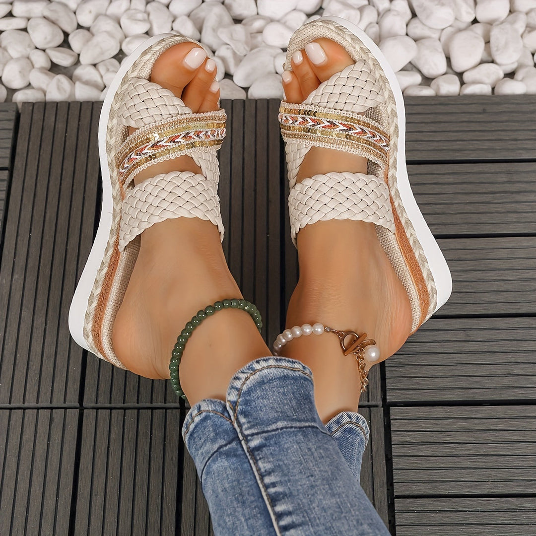 New Summer Women'S Collection, Stylish Woven Rope Sandals