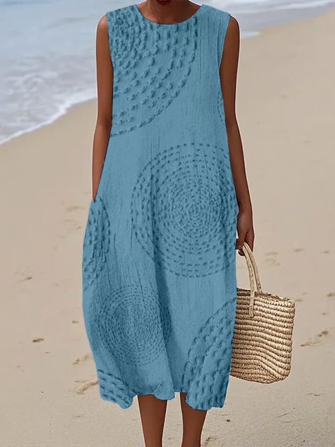 Ashleigh™ | Sleeveless Maxi Dress with Textured Design