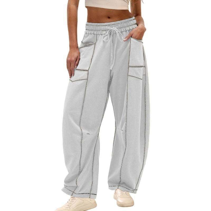 Vera | Women's Wide-Leg Cargo Pants High-Rise Drawstring Trousers