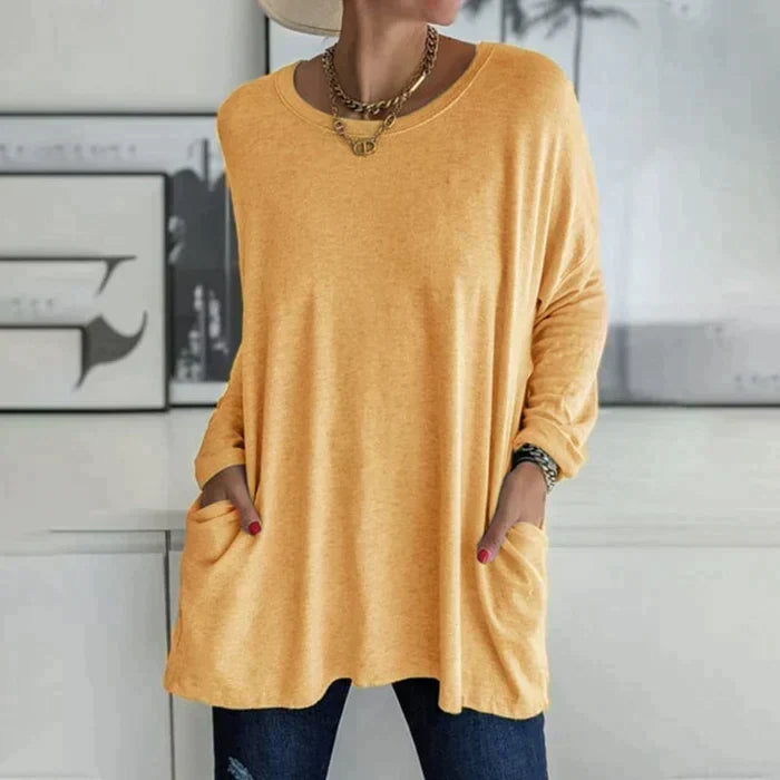 Daliah | Women's Oversized Long Sleeve Tunic Top with Pockets