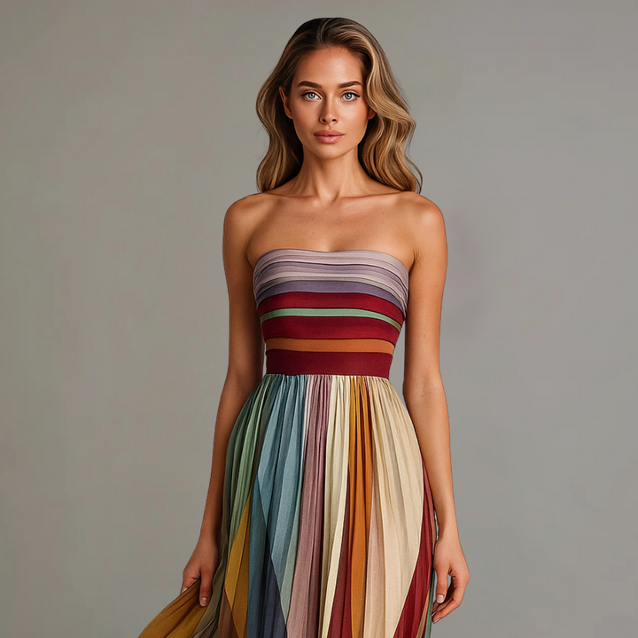 Judith™ | Strapless Pleated Maxi Dress
