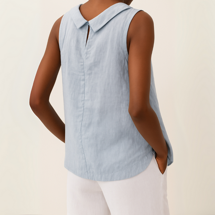 Maria™ | Sleeveless Roll Collar Top