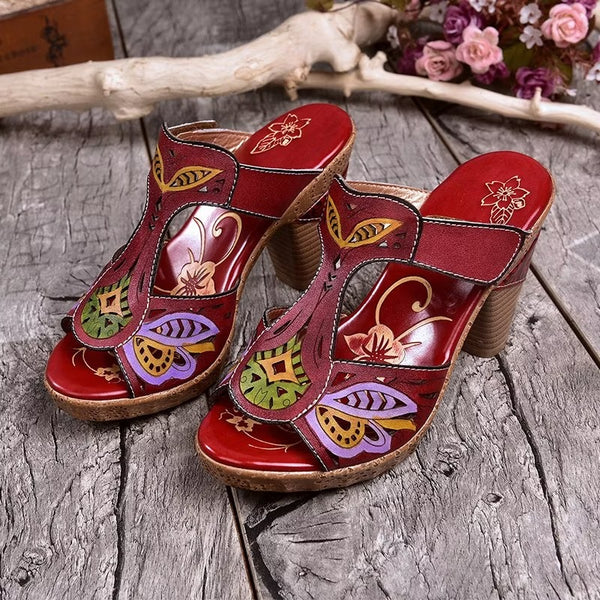 Ariana | Heel Sandal With Folwer Print