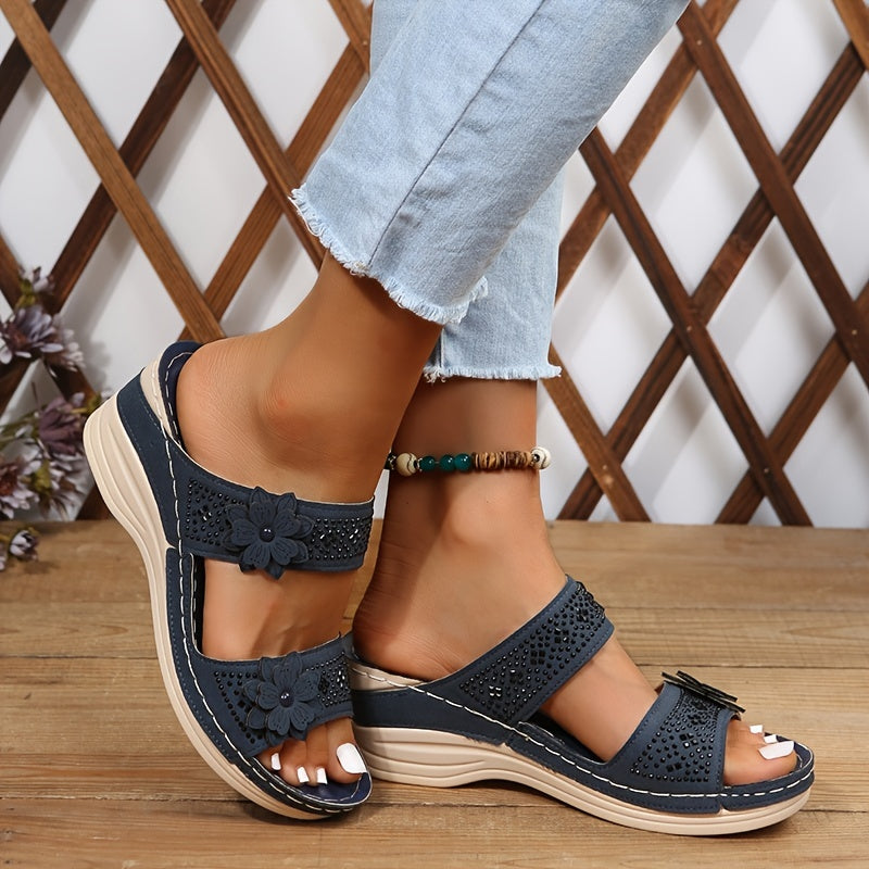 Delor™ | Floral Wedge Slides
