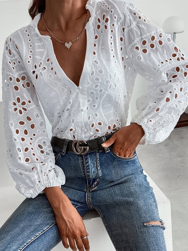 Elise™ | Embroidered Long-Sleeve Blouse