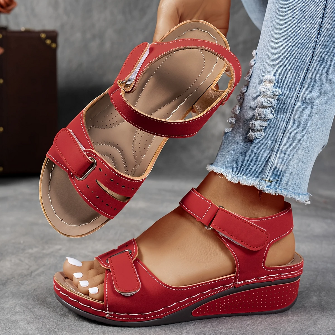 Georgina™ | Wedge Platform Sandals with Adjustable Strap