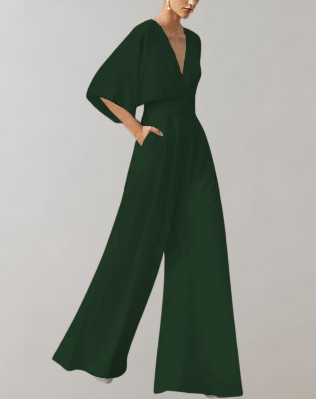 Serafina | Women's V-Neck Wide-Leg Jumpsuit Kimono Sleeve Formal Plays SEABOURNE Serafina | Women's V-Neck Wide-Leg Jumpsuit Kimono Sleeve Formal Plays SEABOURNE