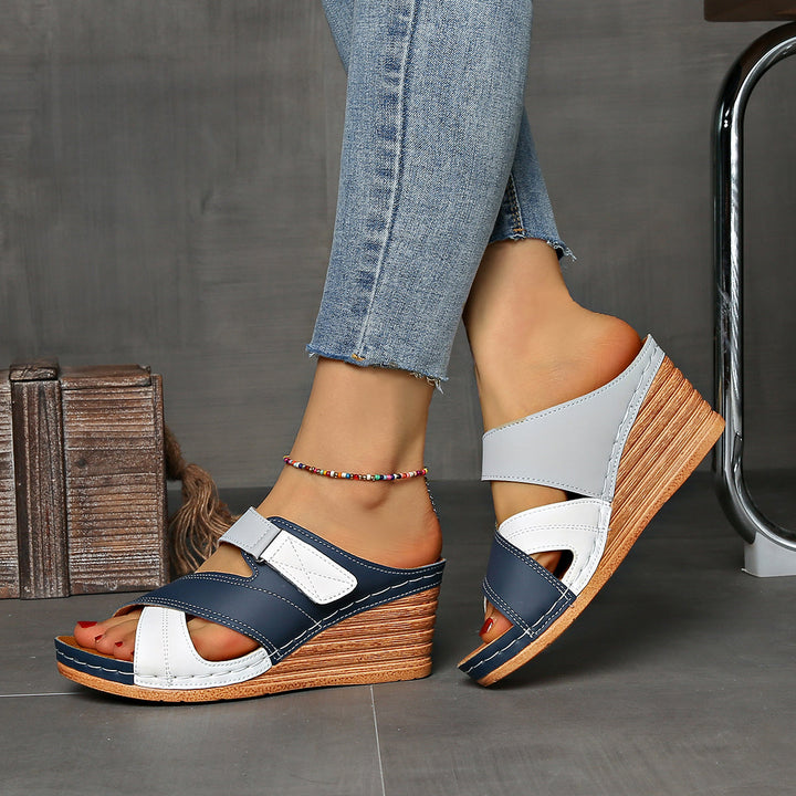 Marina™ | Colorblock Wedge Slides - Comfortable Sandals