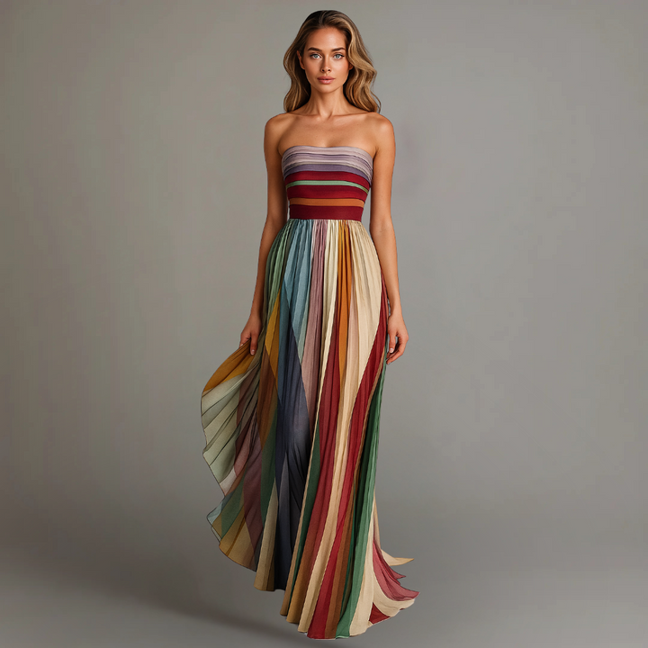 Judith™ | Strapless Pleated Maxi Dress