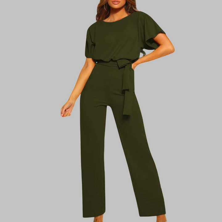 Stella | Women's Batwing Sleeve Tie Waist Wide Leg Jumpsuit