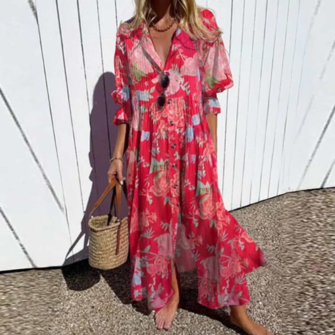 Aspen | Women's Floral Button-Front Maxi Dress