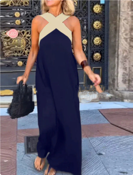 Clara | Cross-Neck Maxi Dress