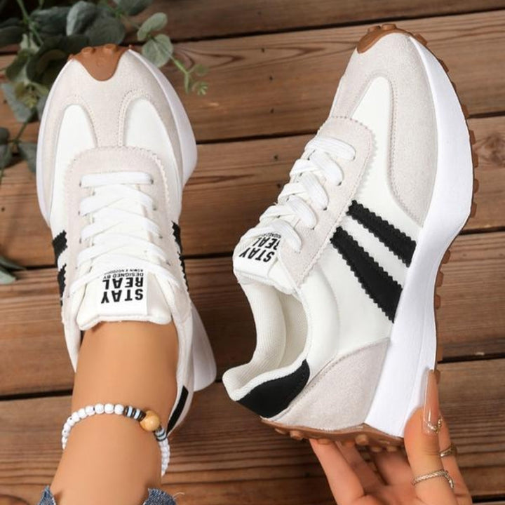 Riley | Women's Retro Platform Sneakers Lace-Up Casual Trainers