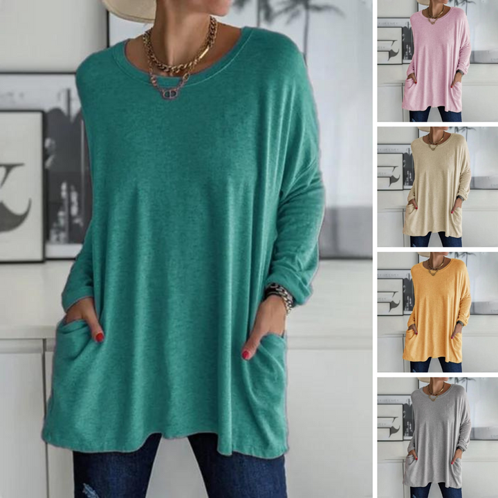 Daliah | Women's Oversized Long Sleeve Tunic Top with Pockets