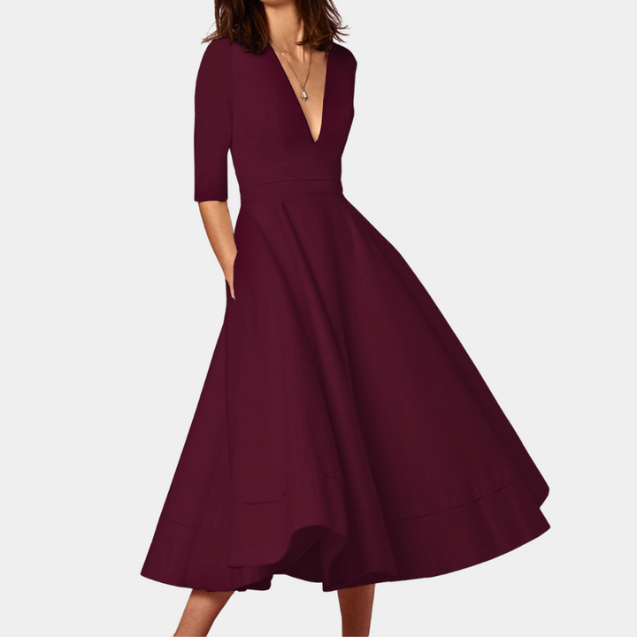 Nora | Classic Midi A-Line Dress