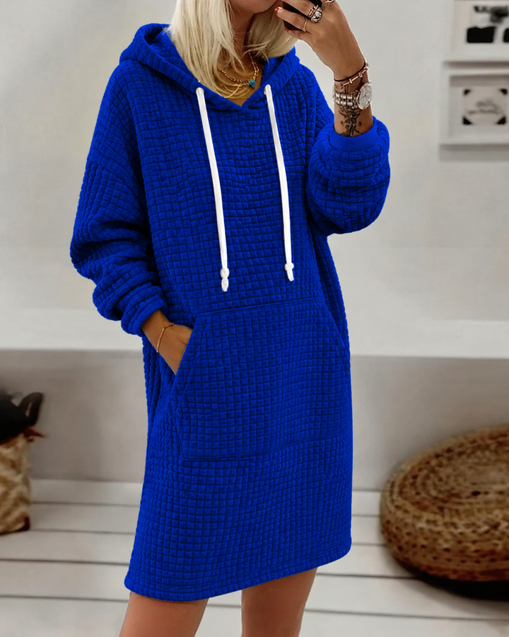 Briony | Women's Hooded Midi Dress with Zip Detail