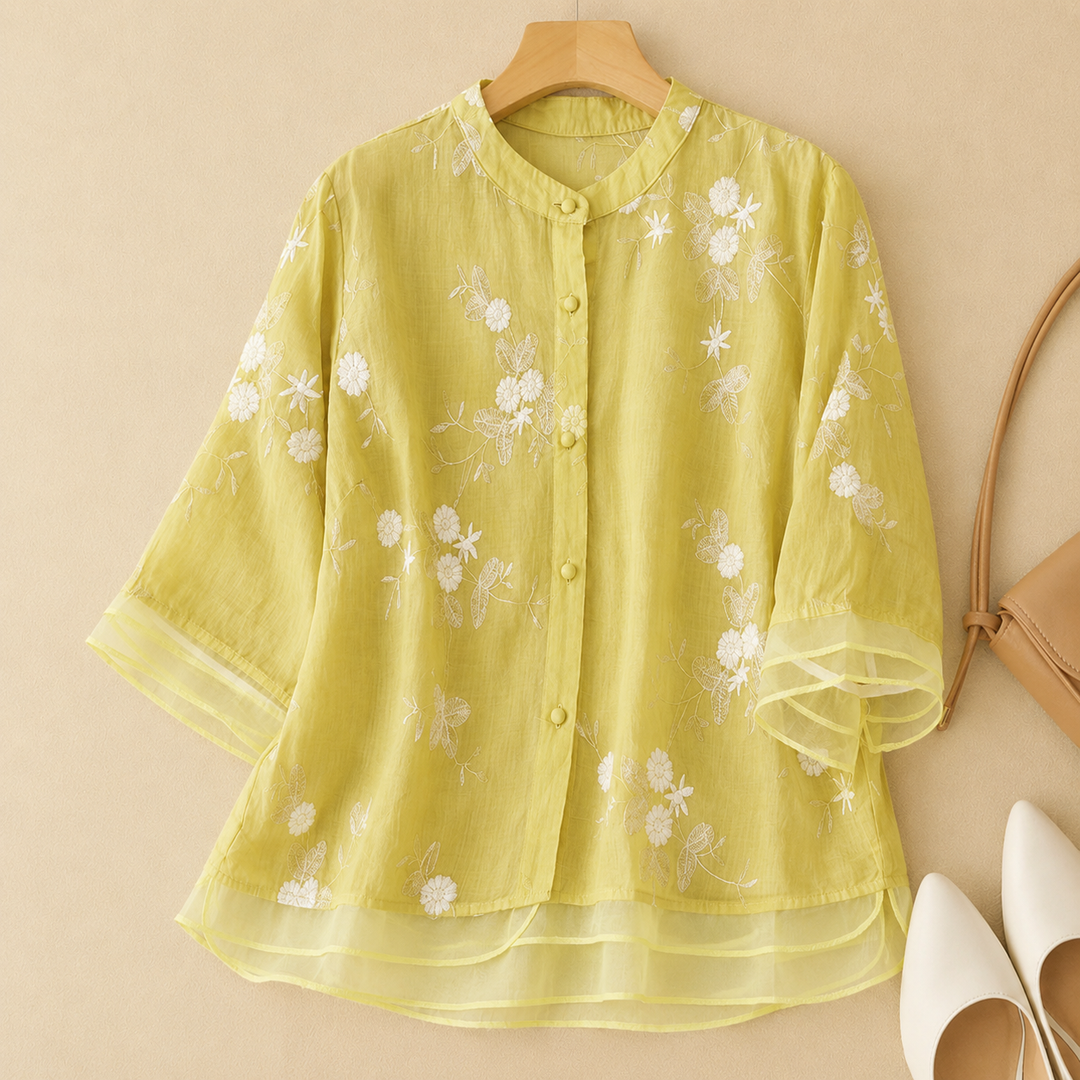 Kourtney™ | Chic Blouse with Embroidered Accents