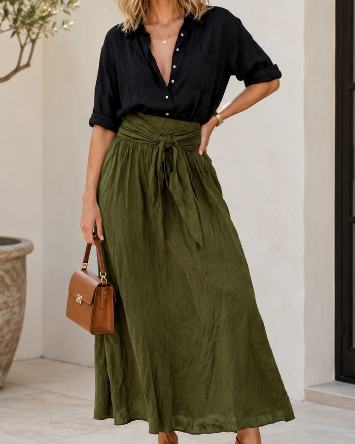 Thessaly | Women's Button Up Maxi Skirt Two Piece Set