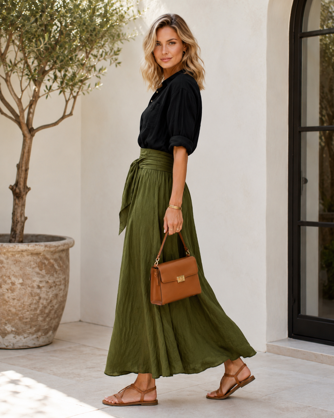 Thessaly | Women's Button Up Maxi Skirt Two Piece Set