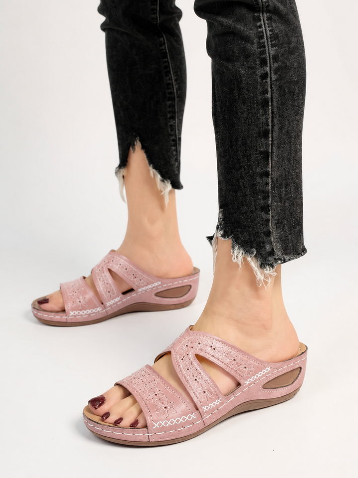 Calla | Embroidered Slide Sandals